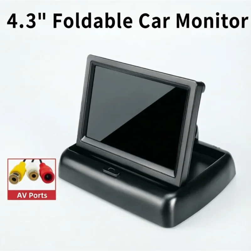 Portable Folding Car Monitor 4.3 Inch LCD Display For Reverse Camera Parking System Video Screen