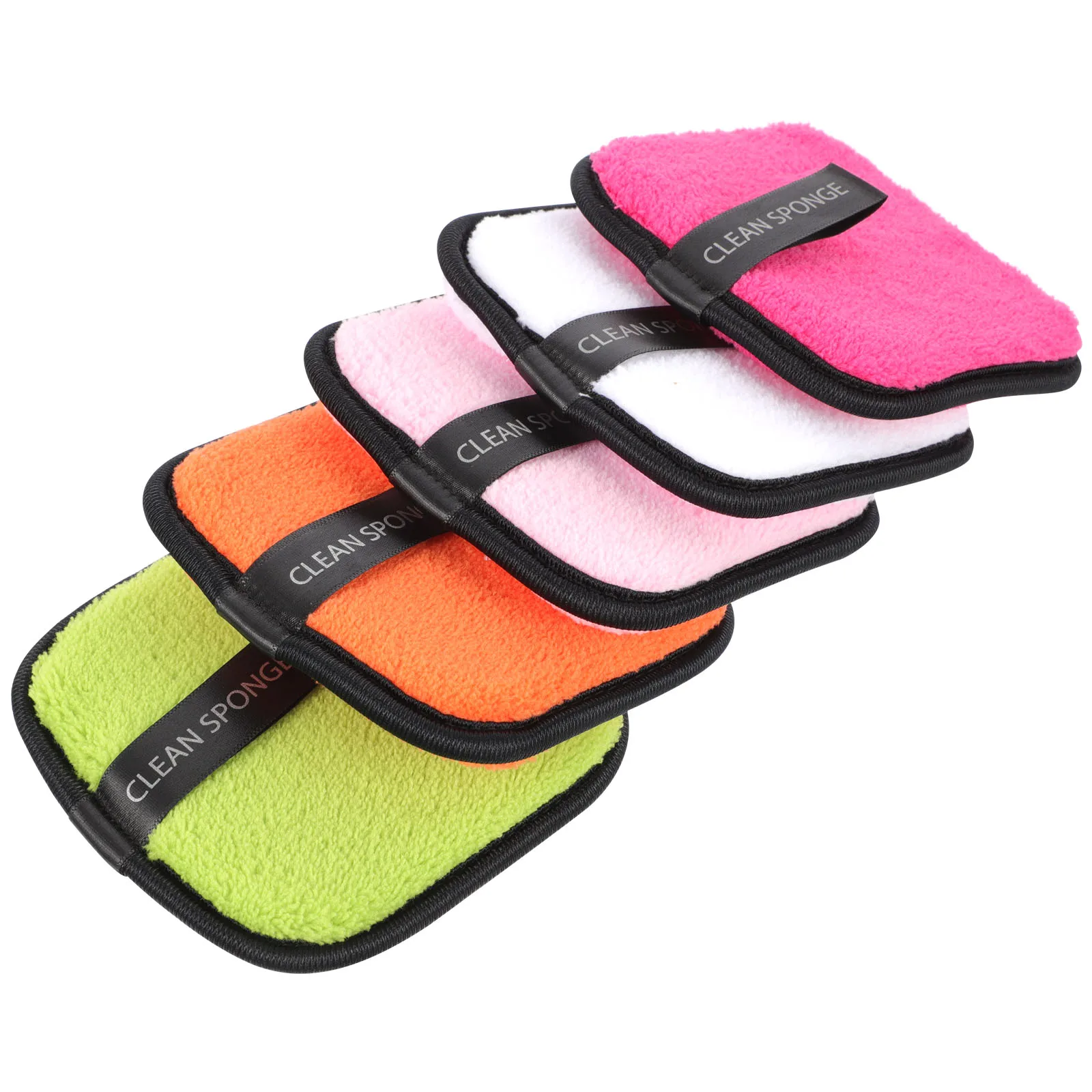 

5pcs Makeup Remover Cotton Powder Puff Facial Sponges Reusable Fiber Cleansing Pads Deep Cleaning Oil Control Square Pad