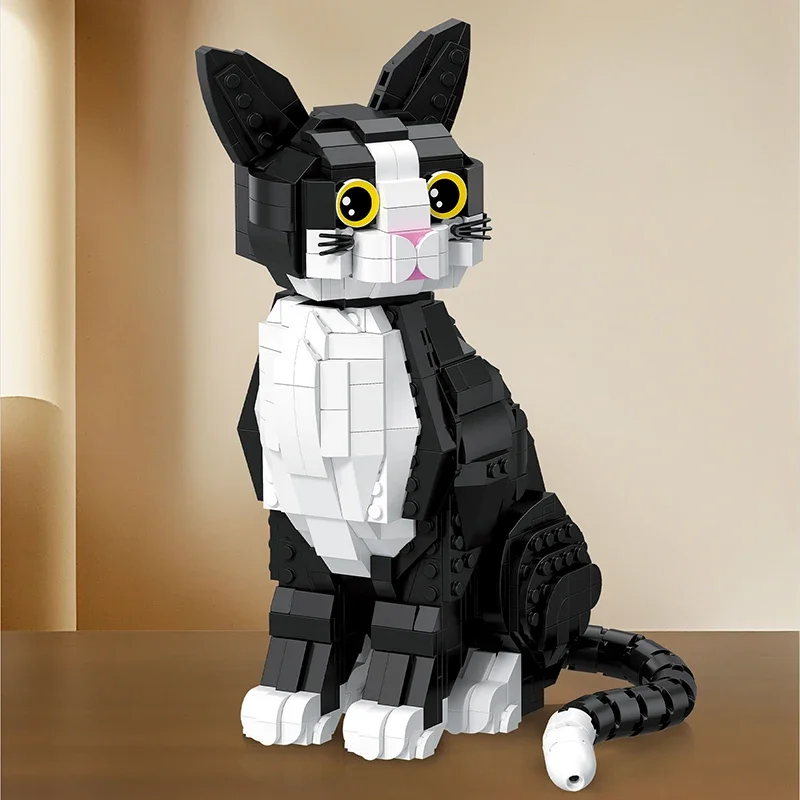 2025 Nuovo 801PCS Modello Animale Tuxedo Gatto Building Blocks Cute Cartoon Kitty Assemblare Mattoni Giocattolo Educativo Regalo Per Il Capretto Ragazzo Adulto