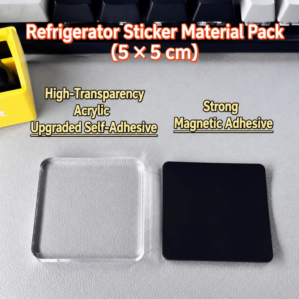 5pcs DIY Handmade Refrigerator Magnet Transparency with Magnetic Sheet Acrylic Fridge Magnet Self-adhesive Round DIY Craft Set