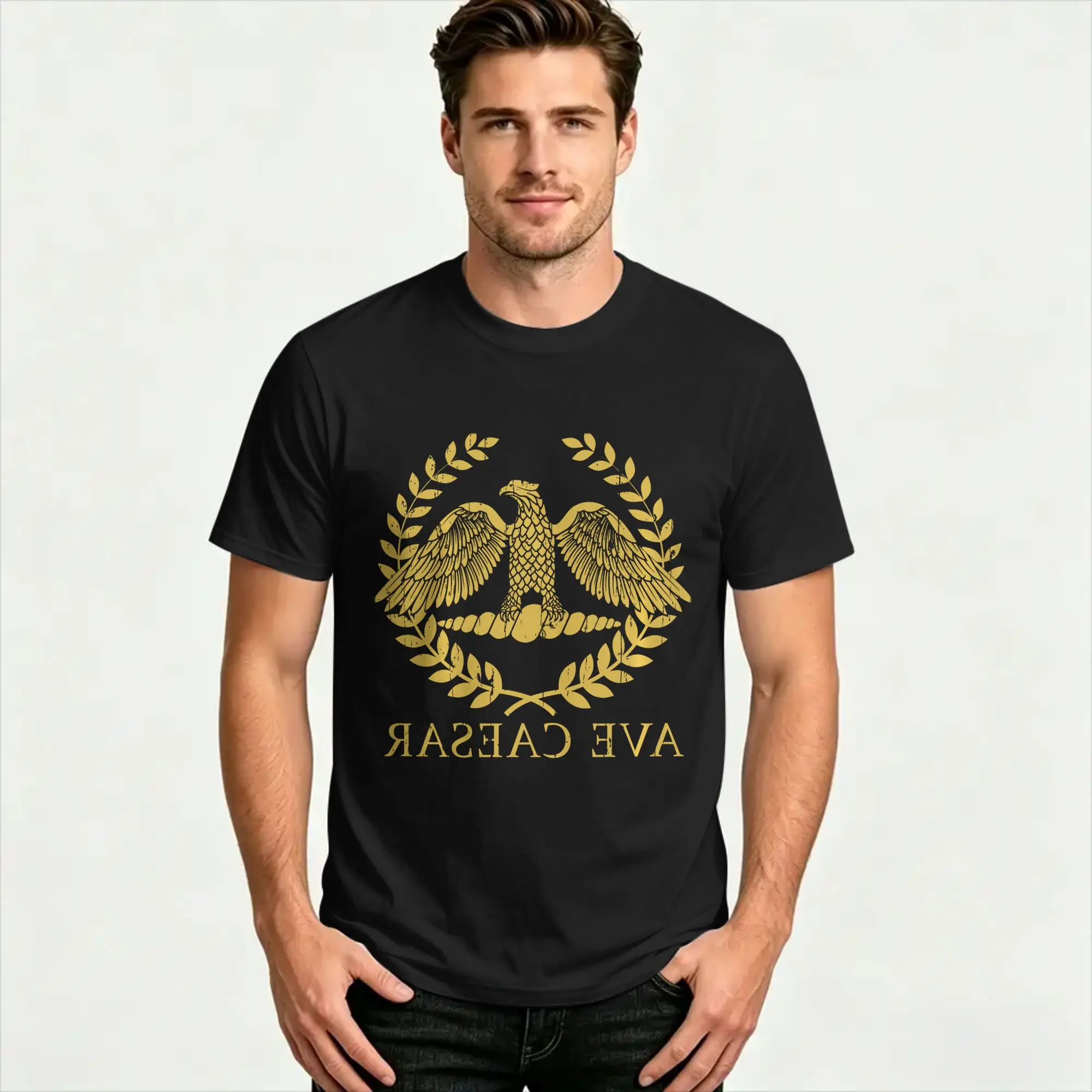 Ave Caesar Saturnalia T-Shirt  Novelty T Shirts Short-Sleeve Vintage Tshirt Summer Cotton 4XL 5XL 6XL Tees