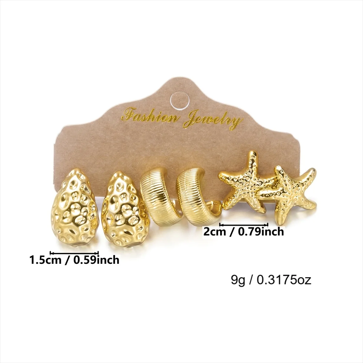 Bohemian Seestern Lava Wassertropfen CCB Ohrstecker-Set für Damen und Herren Muschel C-förmige Ohrringe Sommerurlaub Party Schmuck – Detail 19