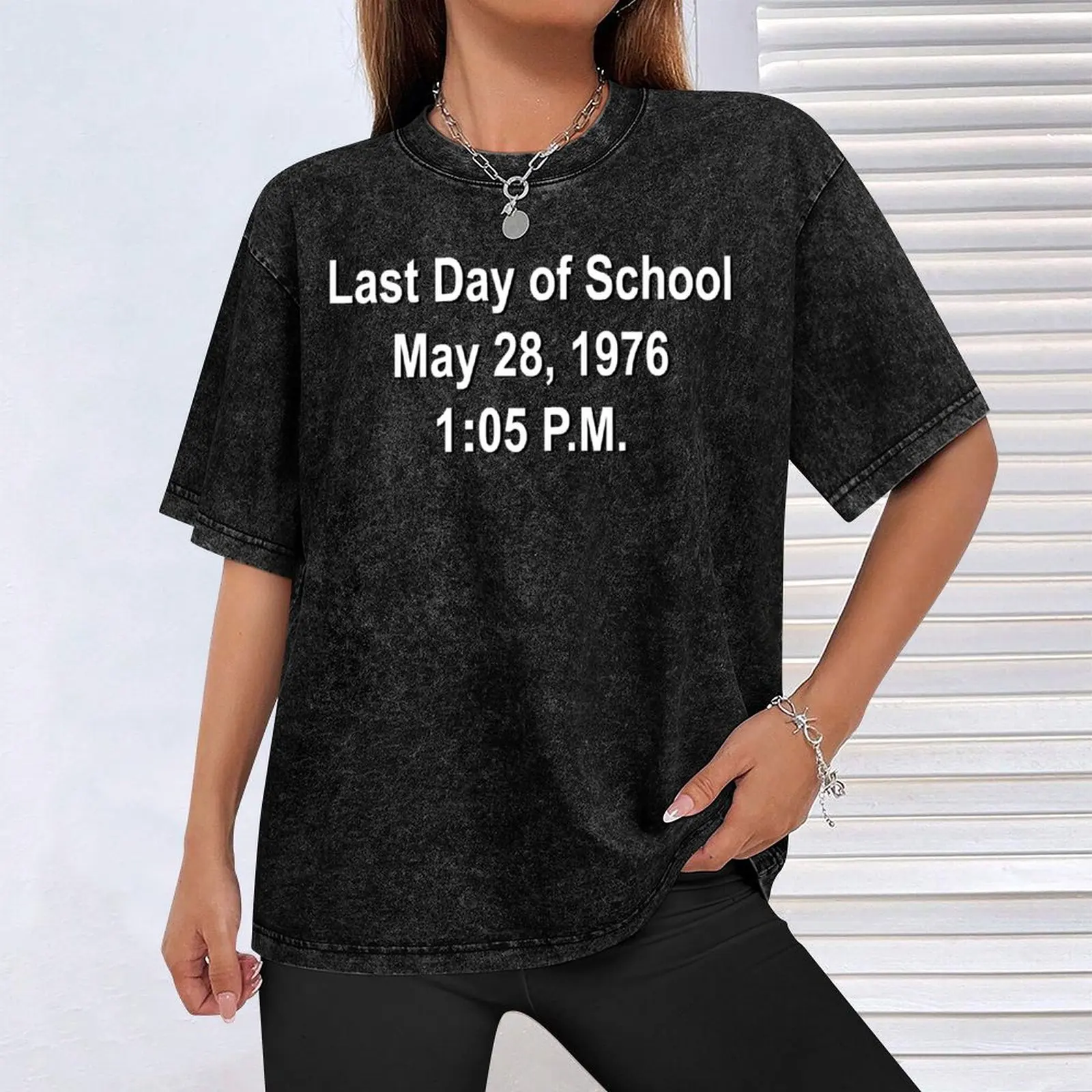 Last Day of School – May 28, 1976, 1:05PM (Dazed and Confused) T-Shirt shirts graphic tee heavyweights Short sleeve tee men