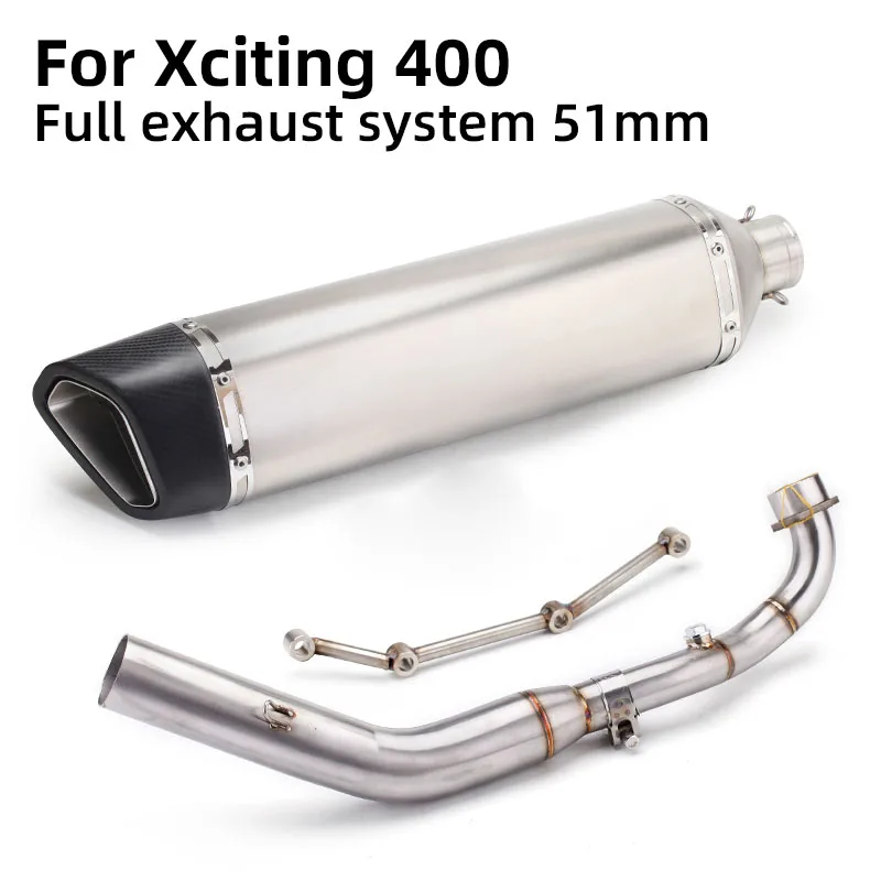 

Motorcycle Exhaust Leak Complete System Front Connecting Pipe With Muffler DB Killer For XCITING 400