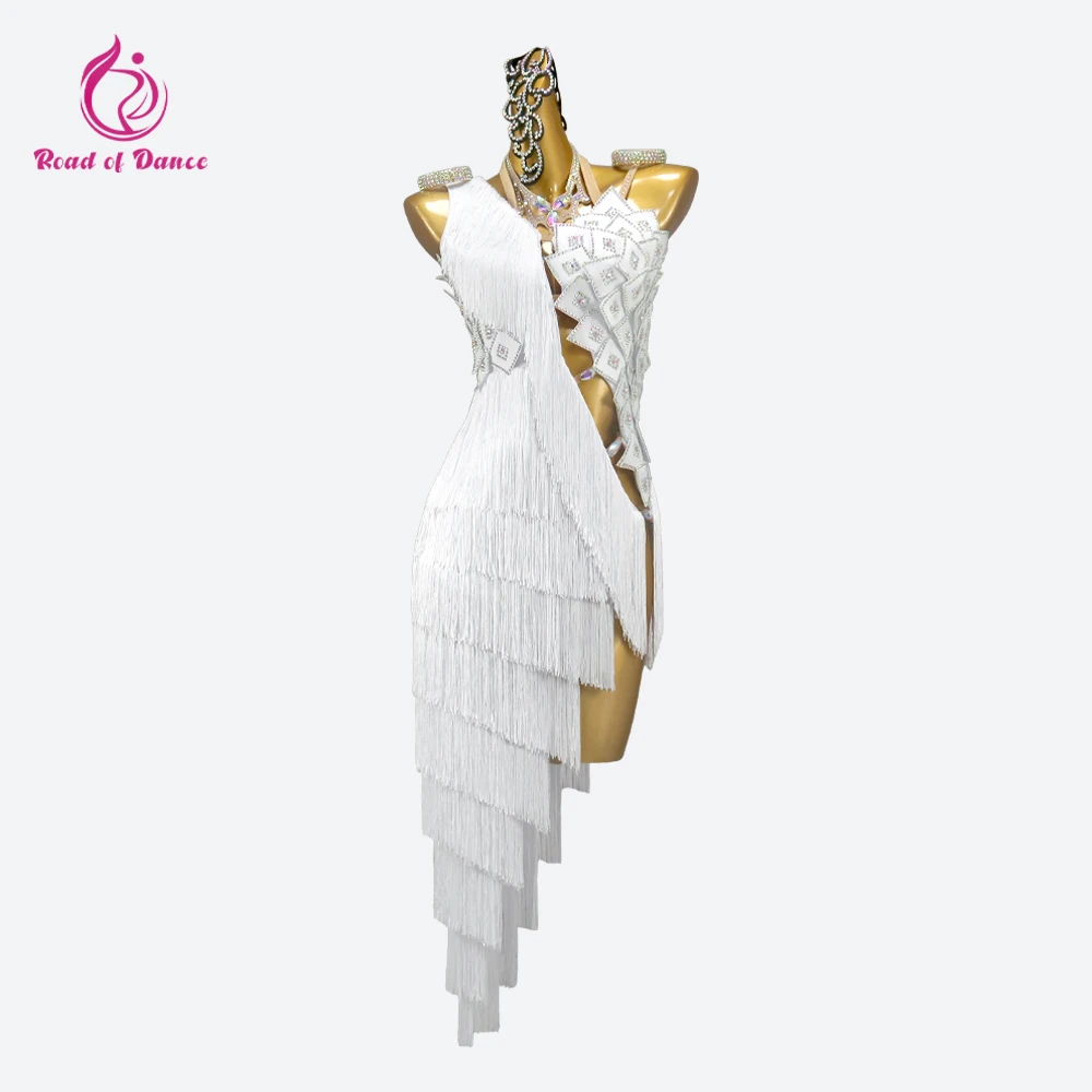 2026 Latin Dance Women's Evening Dresses Party Costume Female Long Suit Dancewear Girls Sport Fringed Clothes Line Match Outfits