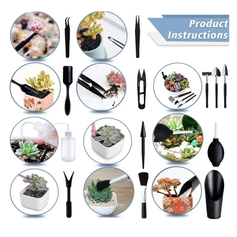 5/8/13/15/16Pcs Succulent Plant Tools Set Plastic Mini Garden Hand Transplanting Bonsai Tools Indoor Herb Flowers Planting Tools