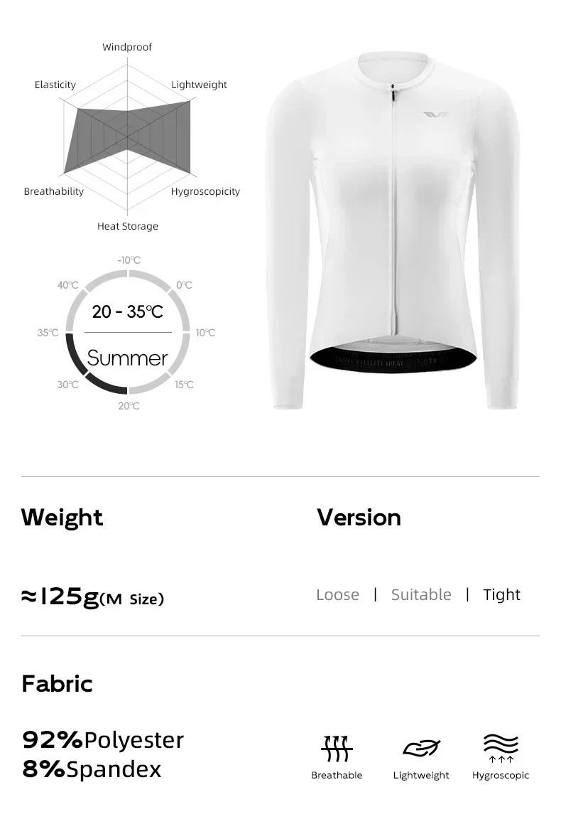 ROCKBROS Women's Cycling Jersey Anti UV Clothes With Smooth YKK Zipper Breathable Mesh Fabric Elasticity Lightweight Clothes