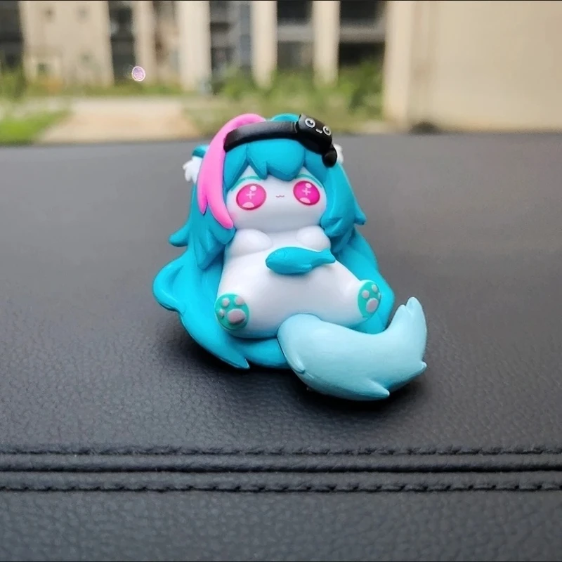 Nieuwe Mint Cat Anime Figuur Schattig Verzamelbaar Speelgoed Auto Dashboard Bureau Ornament Huisdecoratie Mini Model Speelgoed Cadeau voor Gamefans Verjaardag