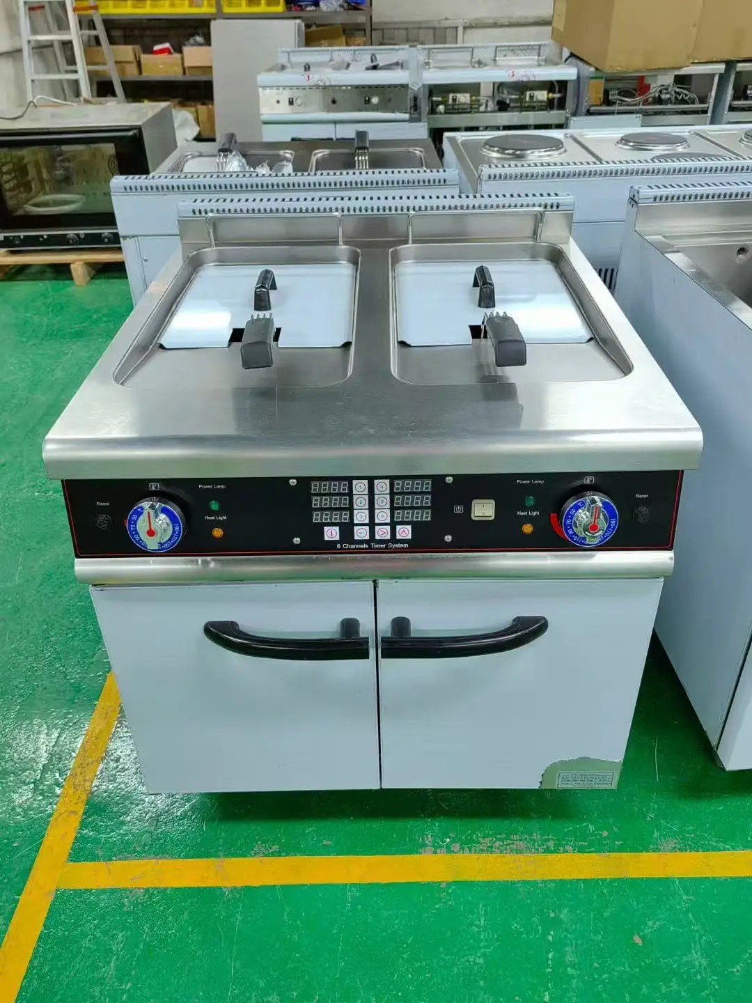 Hotel Fast Food Restaurant Heavy du RVS Commerciële g a Friteuse met dubbele koekenpan