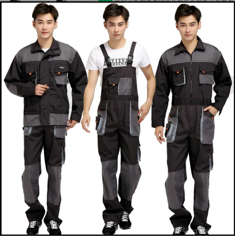 

New Men Band Jumpsuit Hombre Male Work Wear Bib Pants Coverall Set Protective Clothing Worker Repair Overalls Coverall Trousers