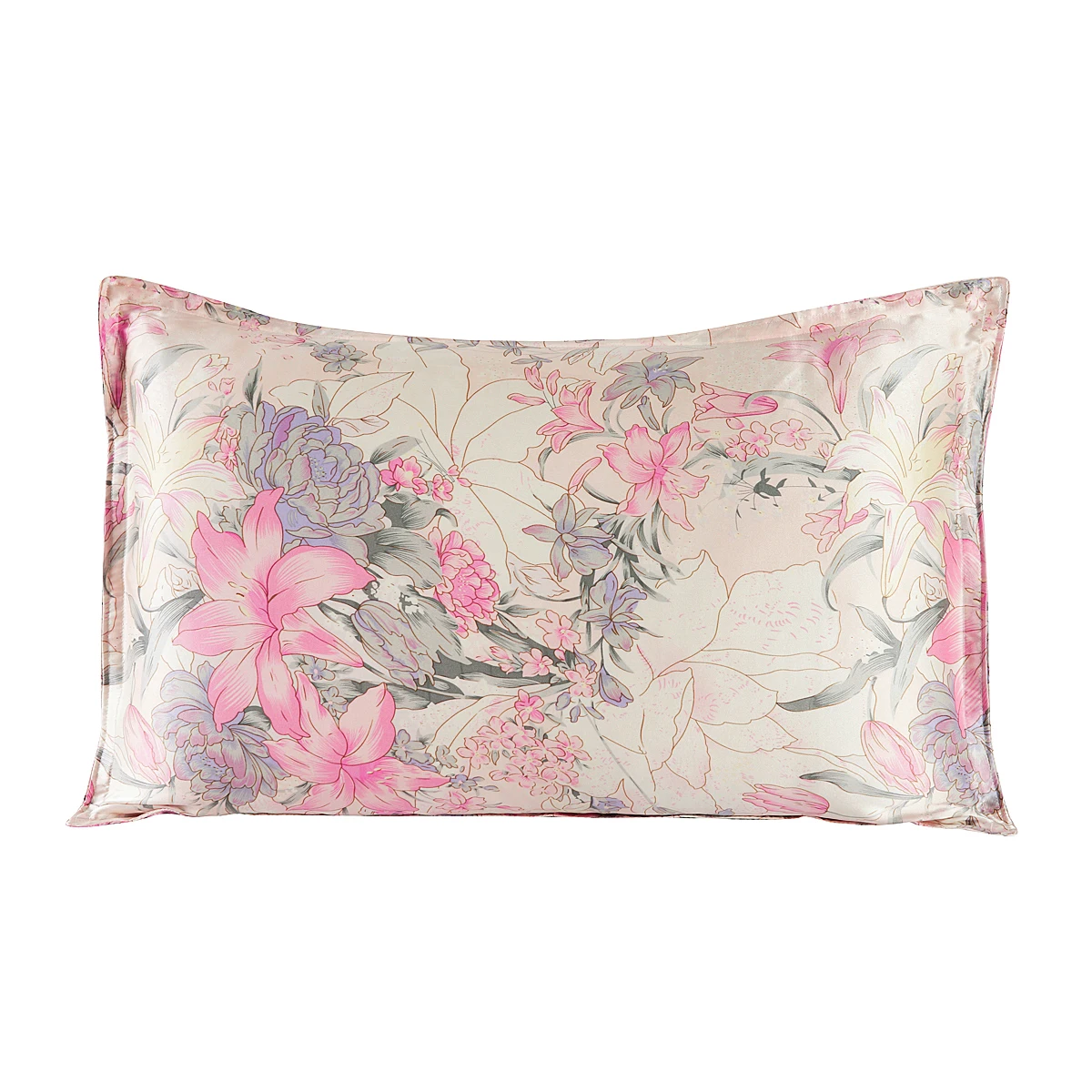 1 Pair 100% Nature Silk Pillowcase Soft Oxford Pillowcase with Envelope for Skin Care High Quality