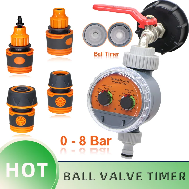 Garden Irrigation Ball Valve Timer Zero Pressure Home Outdoor Waterproof Automatic Watering Controller IBC Water Tank Timers