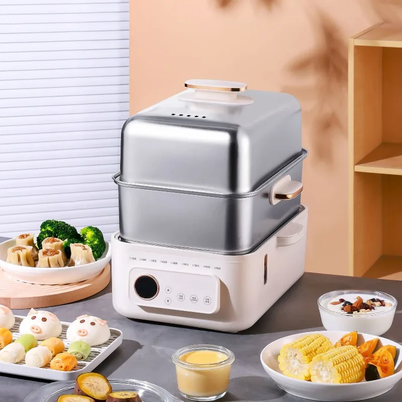 Electric stew pot Multifunctional pot Household electric heating pot 14L double-layer stainless steel breakfast machine