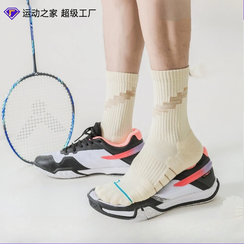 

Sport's House 6pairs Sports Home Men's Medium Tube Autumn and Winter New Badminton Socks Towel Bottom Breathable Sports Socks