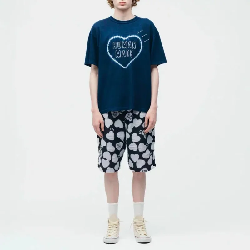 Human Made SS26 Heart Letter Loose Crewneck T-Shirt, Casual Tee for Men Women Couple