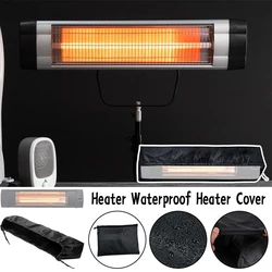 Multi-sizes Wall Mounted Patio Heater Cover Black 420D Oxford Waterproof Infrared Heater Protector Covers With Drawstring