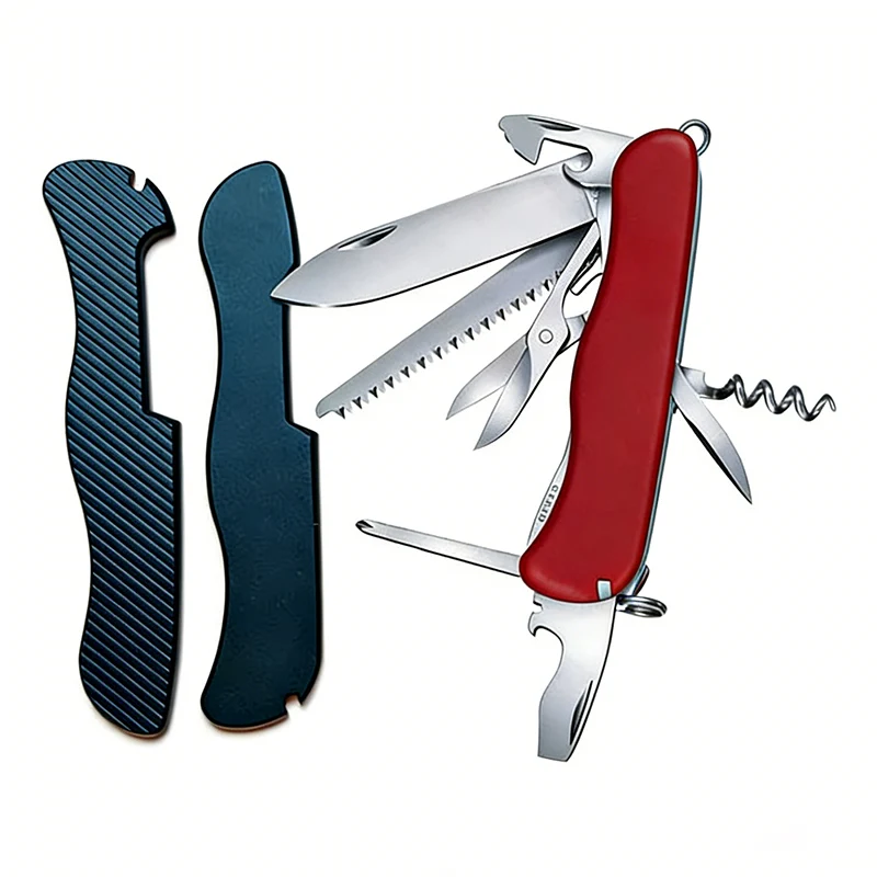 

Рукоятки из алюминия с узором «твил/плейн» для ножей Victorinox Swiss Army Rescue Tool Centurion 111 мм, модель 0.8461.MW4DE