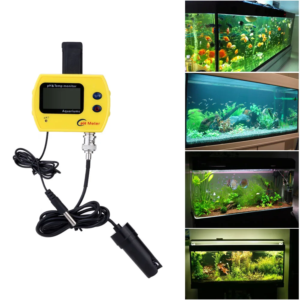 High Precise Online pH Meter for Aquarium Acidimeter Water Quality Analyzer pH & TEMP Meter Measure Drinking Solution