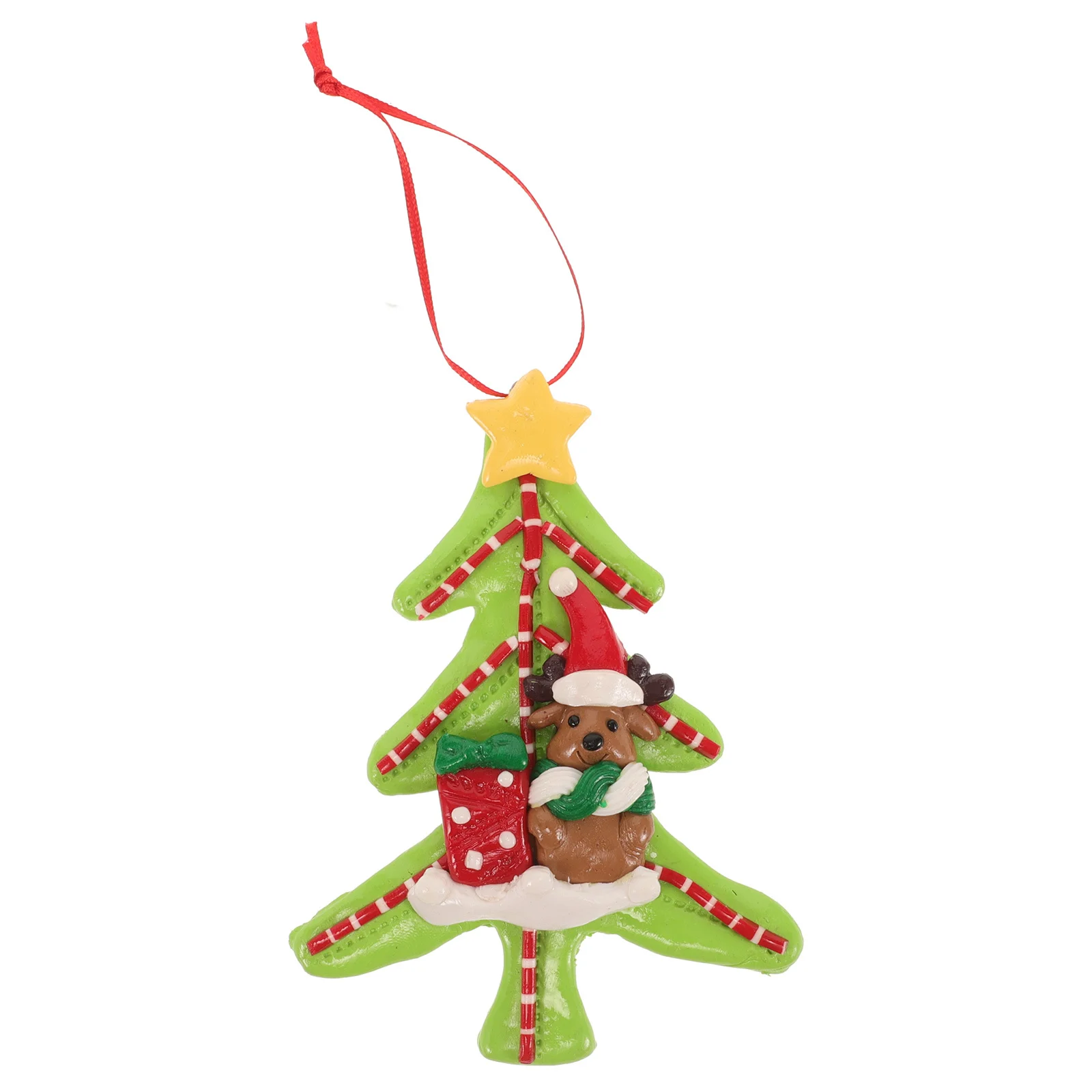 

Christmas Tree Elk Deer Clay Pendant Decorations Festive Hanging Charms Holiday Stocking Stuffers Mantel Wreath Party Decor
