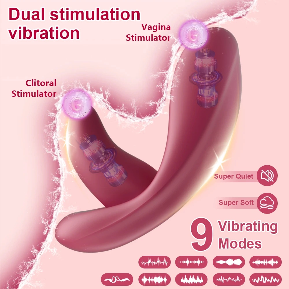 Celana dalam lidah dapat dipakai Vibrator kuat getar G Spot jilat Oral puting klitoris mainan seks untuk wanita pasangan