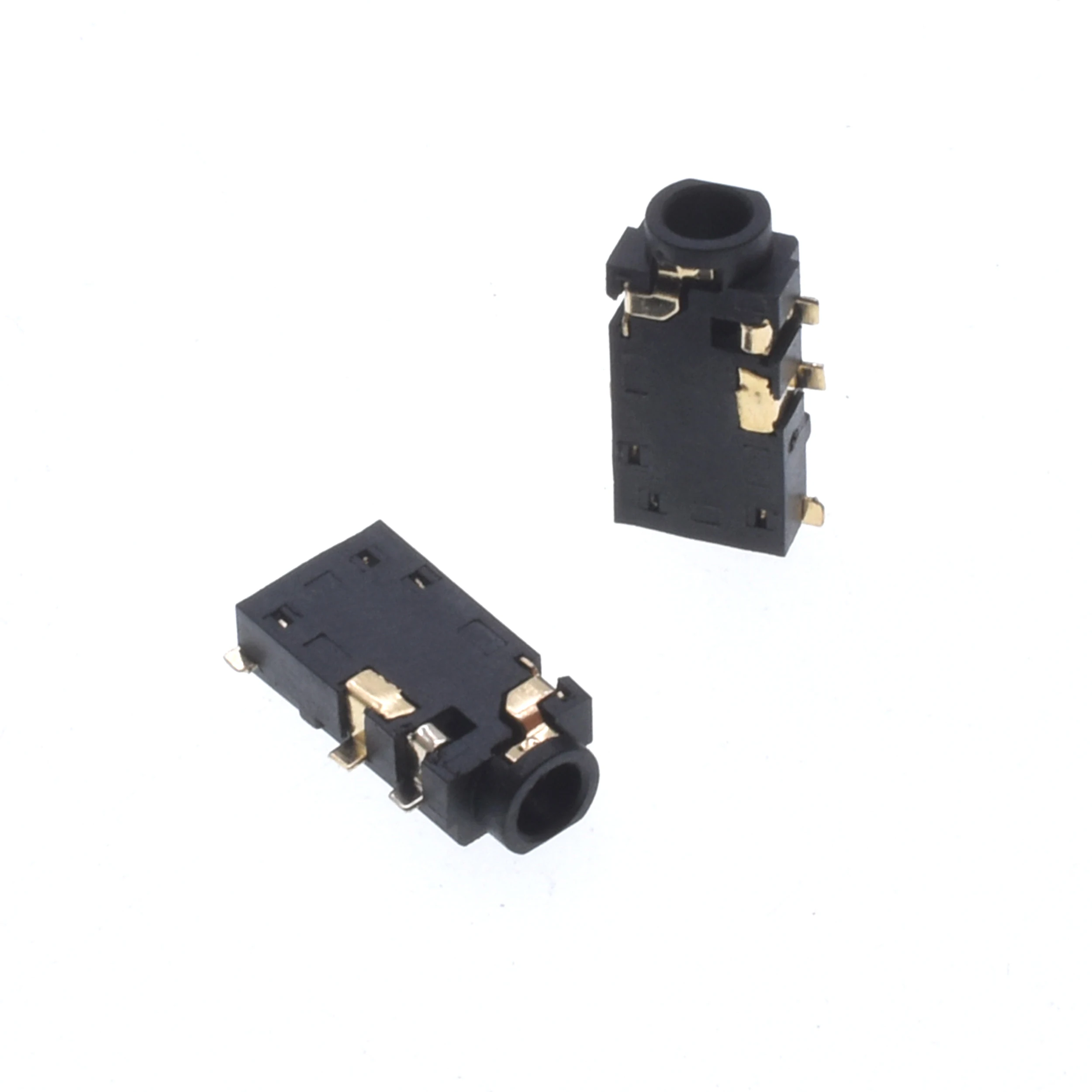 10Pcs PJ-242 Mini black sink headphone socket 2.5mm aperture connector 6-pin patch mono audio accessory PJ258 female socket