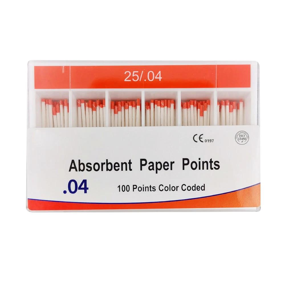 04 Taper Dental Absorbent Paper Points Gutta 20# 25# 30# Paper Points Pure Cotton Fiber Root Canal Absorption Dental Materials