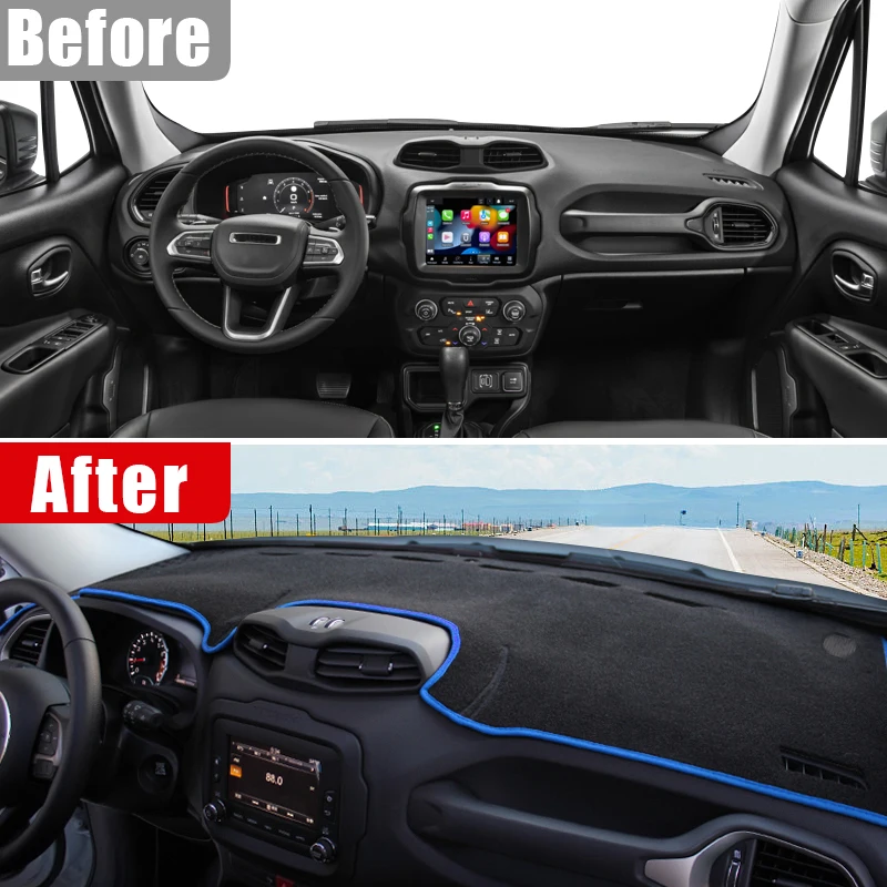 For Jeep Renegade 2015 2016 2017 2018 2019 2020 2021 2022 2023 Car Dashboard Cover Avoid Light Pad Anti-UV Carpet Non-Slip Mat