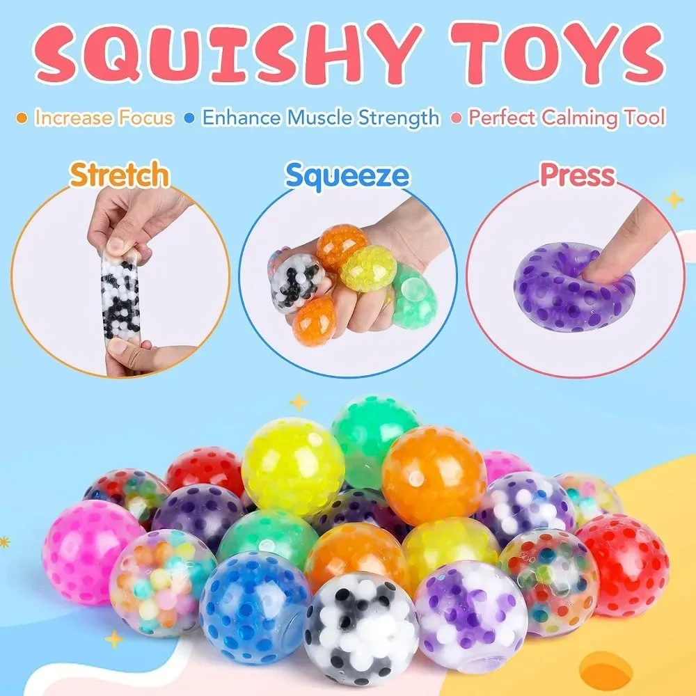 5/10Pcs Squishy ลูกบอลสําหรับเด็กผู้ใหญ่ความเครียดบรรเทาขนาดเล็กบีบ Fidget Balls ชุดออทิสติก Hyperactivity เพิ่มความบันเทิง