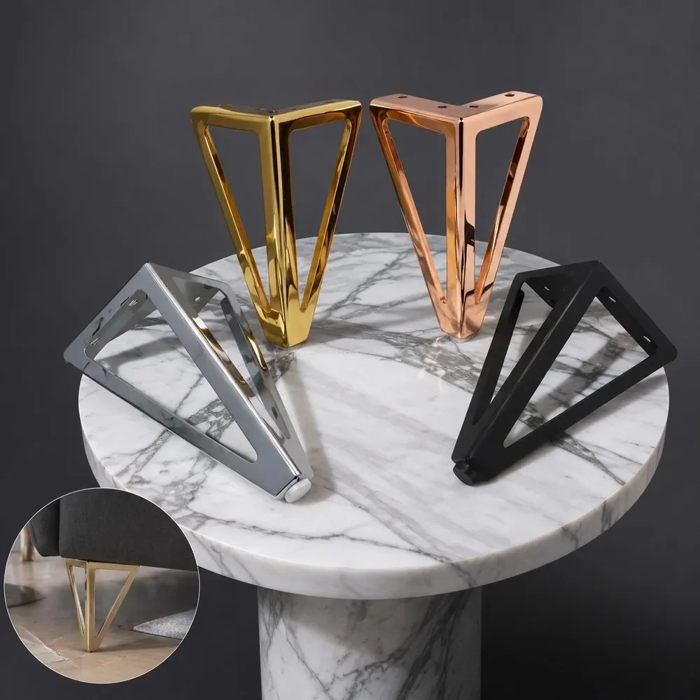4pcs 15cm Metal Furniture Legs, Thickened Iron Sofa TV Cabinet Feet, Bathroom Cabinet Bed Coffee Table Replacement