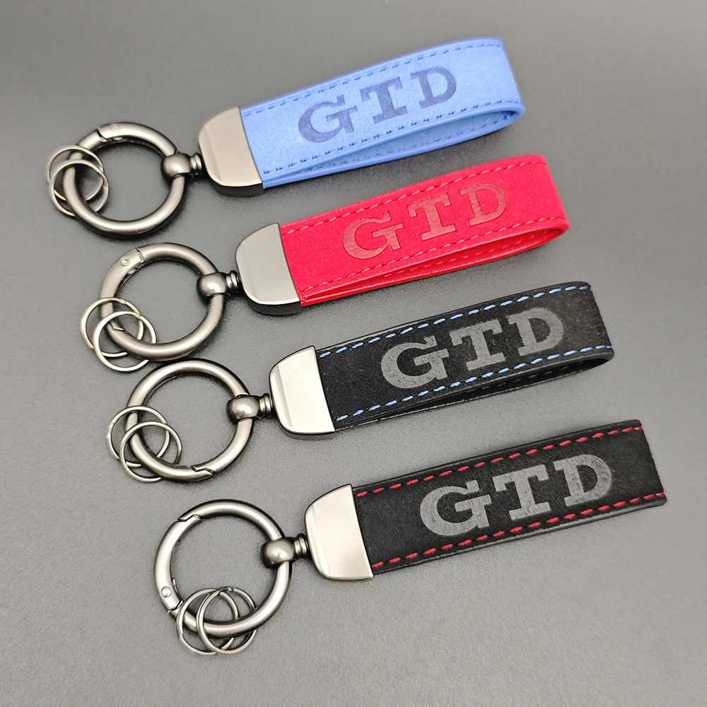 2025 Suede Leather GTD Keyring Man Women Luxury Car Keychain For Volkswagen VW Polo Golf 6 7 8 MK6 MK7 GTD Keychain Accessories