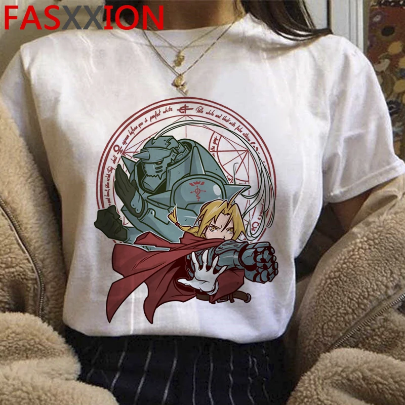 New Fullmetal Alchemist T Shirt Men Kawaii Edward Elric Graphic Tees Harajuku Cartoon Tshirt Japanese Anime Funny T-shirt Male