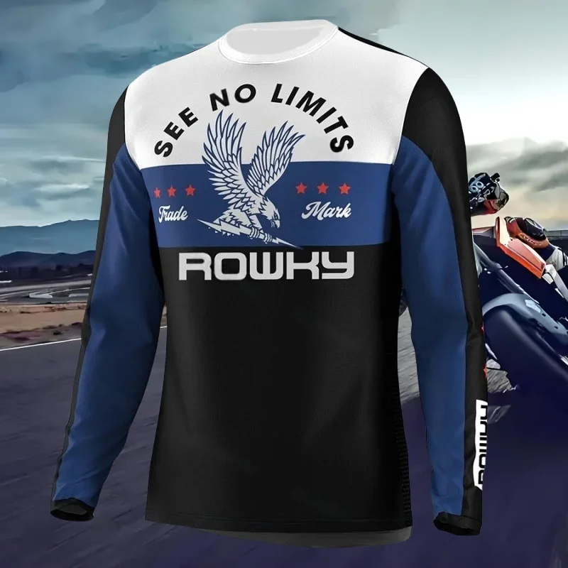 

ROWKY Motorcycles Racing T-shirt Mtb Jersey Downhill Camiseta De Motocross Enduro Maillot Hombre Cycling Jersey Men Bike Shirts