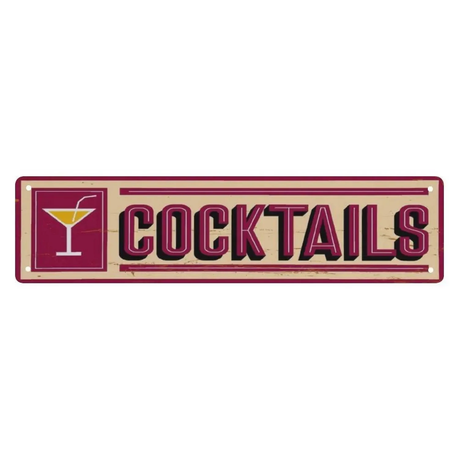 Outdoor Metal Tin Signs Instagram Style Cocktail Street Signs Amusement Park Scenic Retro Road Signs Country Retro Decorative