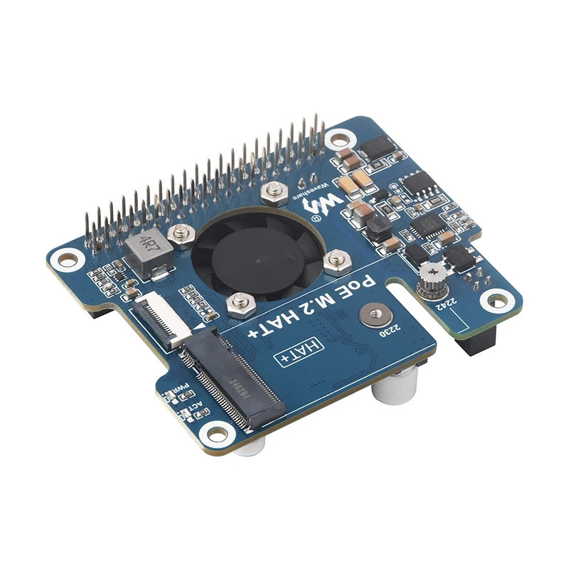 Raspberry Pi 5 PCIe naar M.2-adapter met PoE-ondersteuning NVMe-protocol M.2 Solid State Drive 802.3af/At Netwerkstandaard Pi 5 PoE HAT
