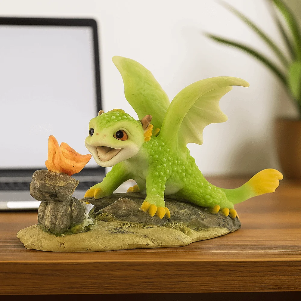 Handwerk Mini süße Drachen Ornament wasserdichte Statue Drache Harz Skulptur lustige Puppe Ornament Dinosaurier Modelle Home Schlafzimmer