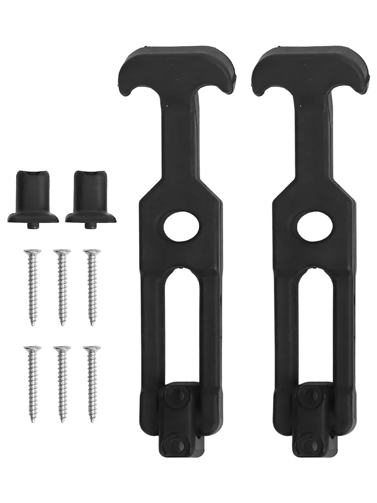 Black T Handle Rubber Draw Latches 5.9 Inch Flexible Hasp With Screws For Toolboxes Vehicles Golf Carts Coolers Engine Hood