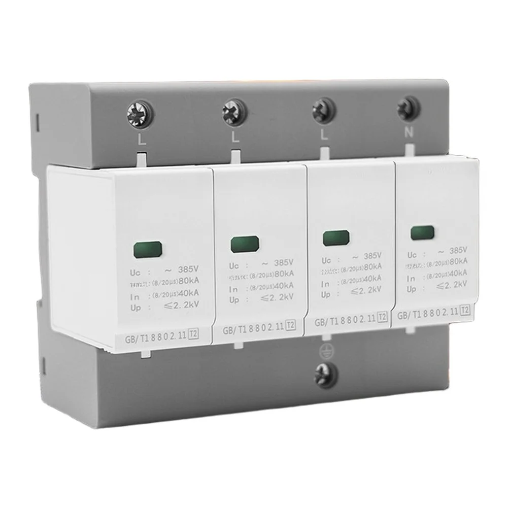 SP1-80B 4 Pole For surge Protective Device for Household Electrical Installations 385V AC 40kA 8 20us 2.2kV Up