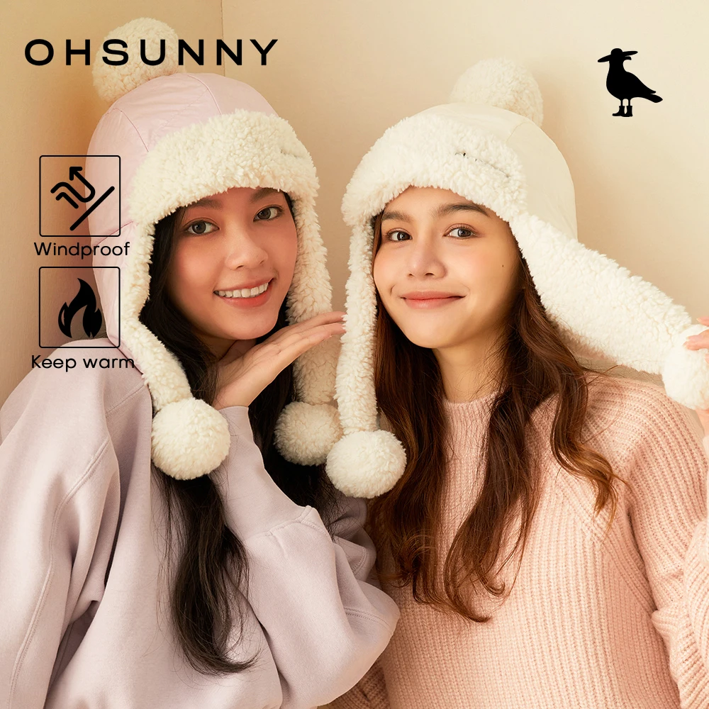 

Ohsunny Hiking Caps Winter Hat Women Windproof Thicken Earmuffs Fleece Aviation Cap Outdoor Cold Weather Thermal Bucket Hats