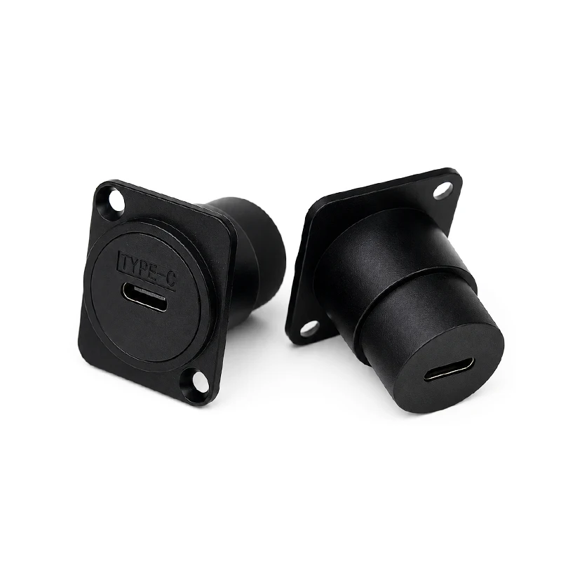 1PC D Type Panel Mount Coupler USB 3.0 Type C HDMI Female to Female Feedthrough Socket Adapter for AV Rack Cabinet Chassis Panel view 5
