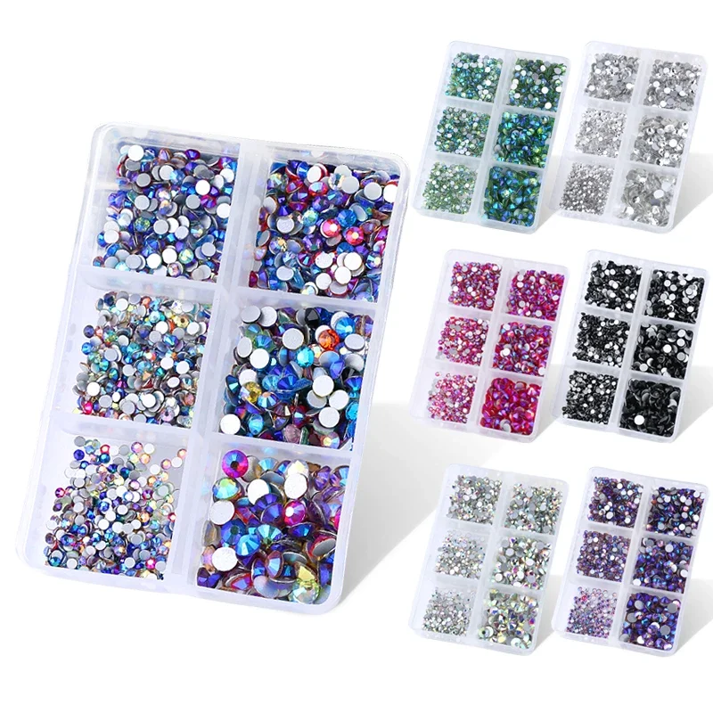 1560 teile/schachtel SS6-SS20 Glas Kristall Nicht Hot Fix Strass Set Flatback Kristall Nagel Strass Diamant Für DIY Dekorationen