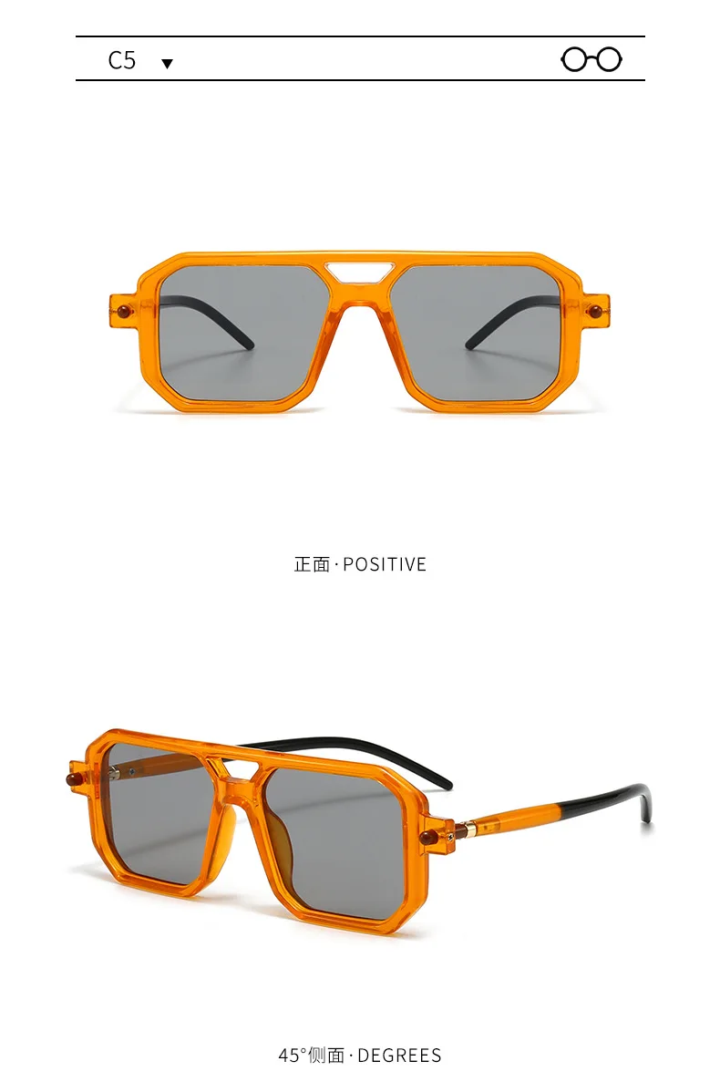 Polygon-Sonnenbrille, rechteckig, modisch, beliebt, für Damen und Herren, quadratische Sonnenbrille für Damen und Herren, Sommer-Reisebrille – Detail 13