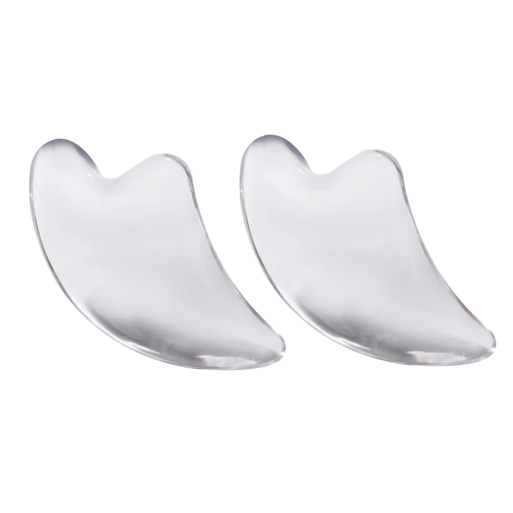 2 Stuks Hars Gua Sha Board Gezichtsmassage Tool Gladde Textuur Ergonomisch Ontwerp voor Nek Gezicht Oog Schouder Huidverzorging