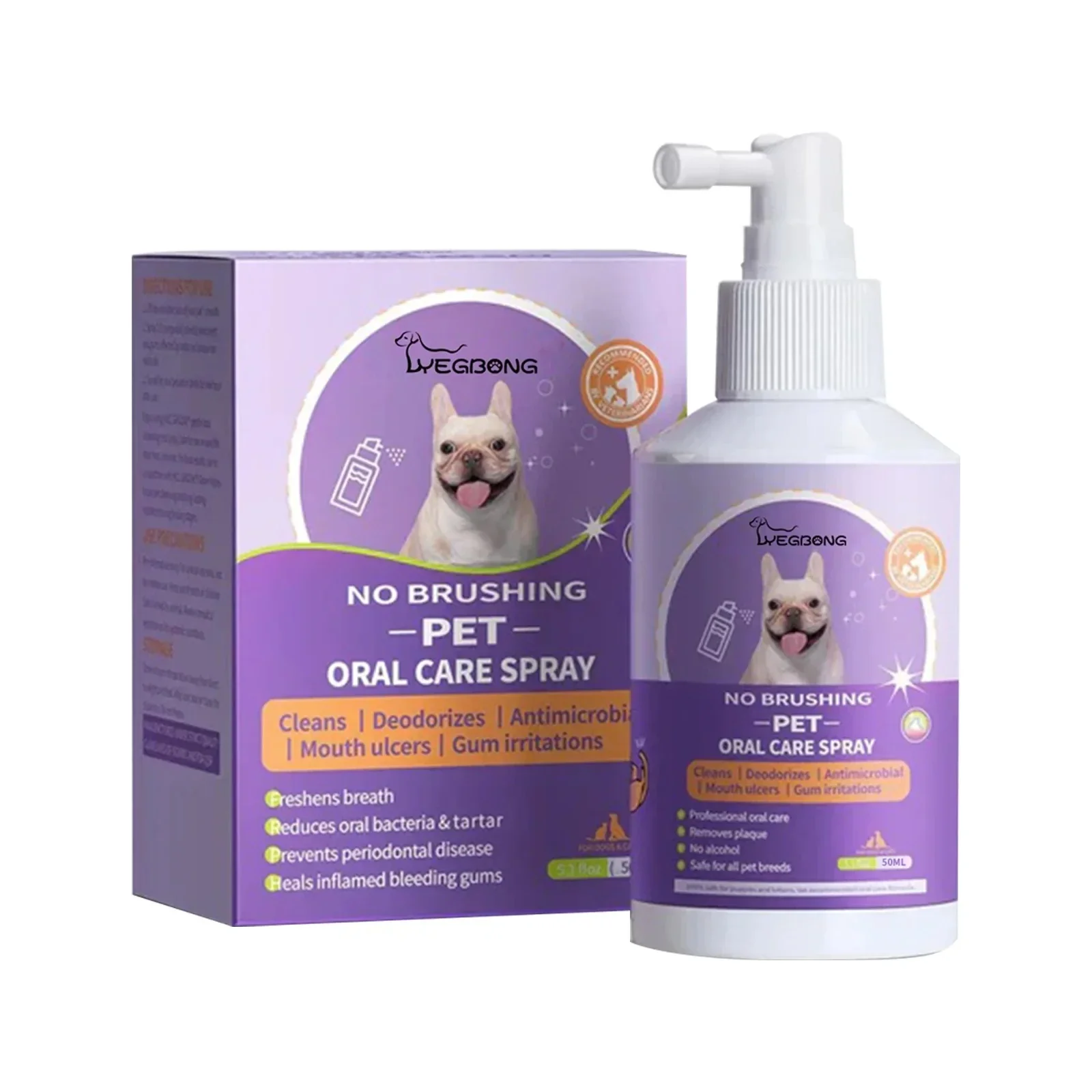 50ml Pet Oral Cleanse Spray Keep Dog Mouth Fresh Teeth Clean Deodorant Prevent Calculus Remove Cat Bad Breath Mouth Pet Supplies