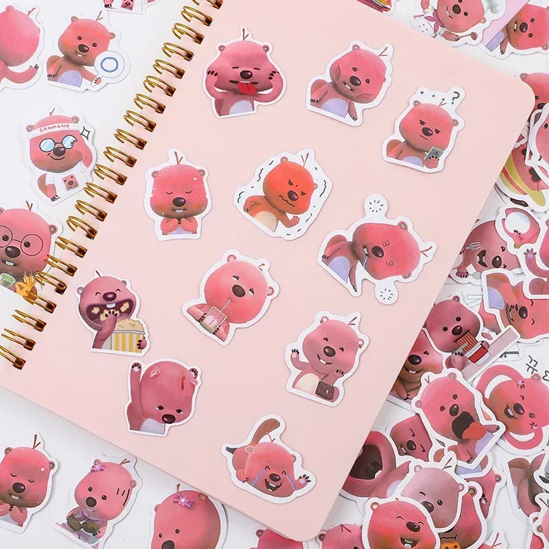 120pcs Korean loopy little beaver cute cartoon emoji hand account sticker notebook DIY decorative stickers cute stickers