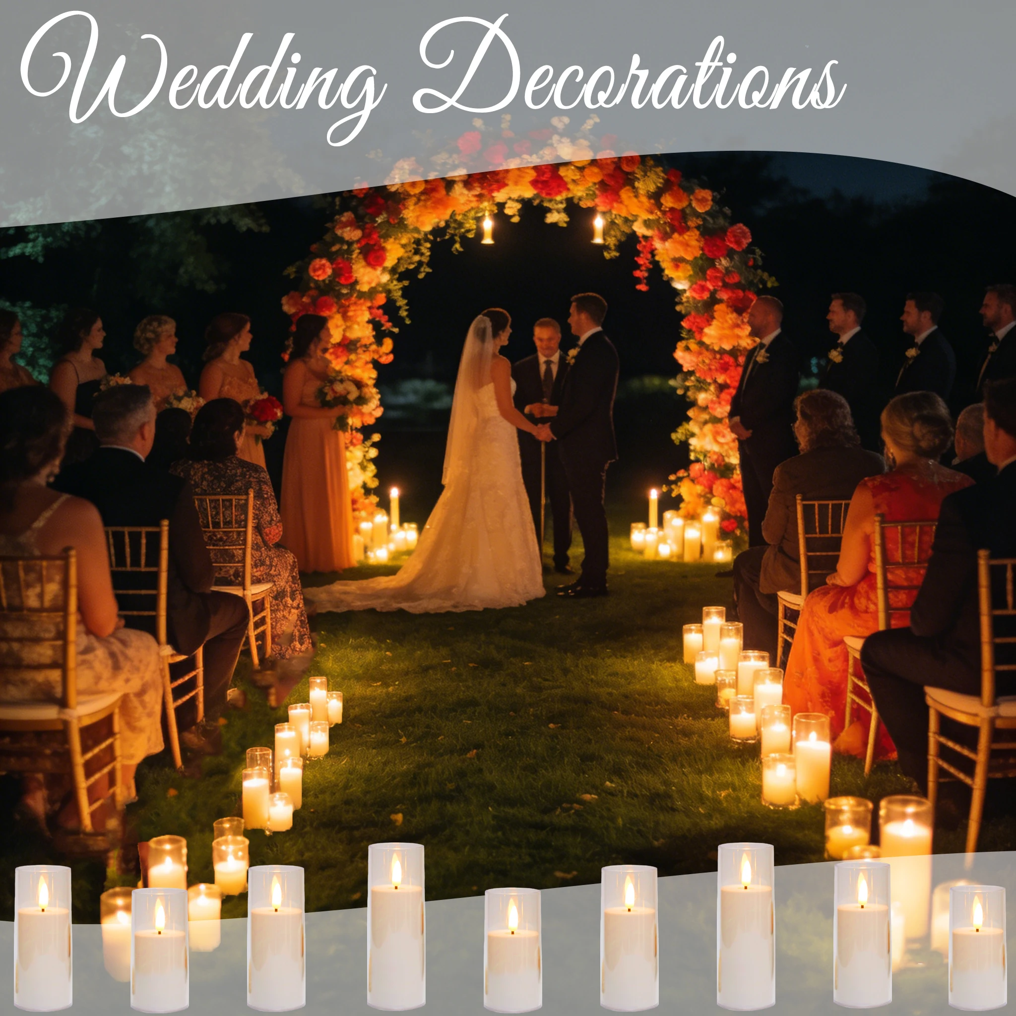 24-120PCS Flameless Led Candle Artificial Candles Led Candle for Wedding Candle Battery Operated  Table Concert Decorative