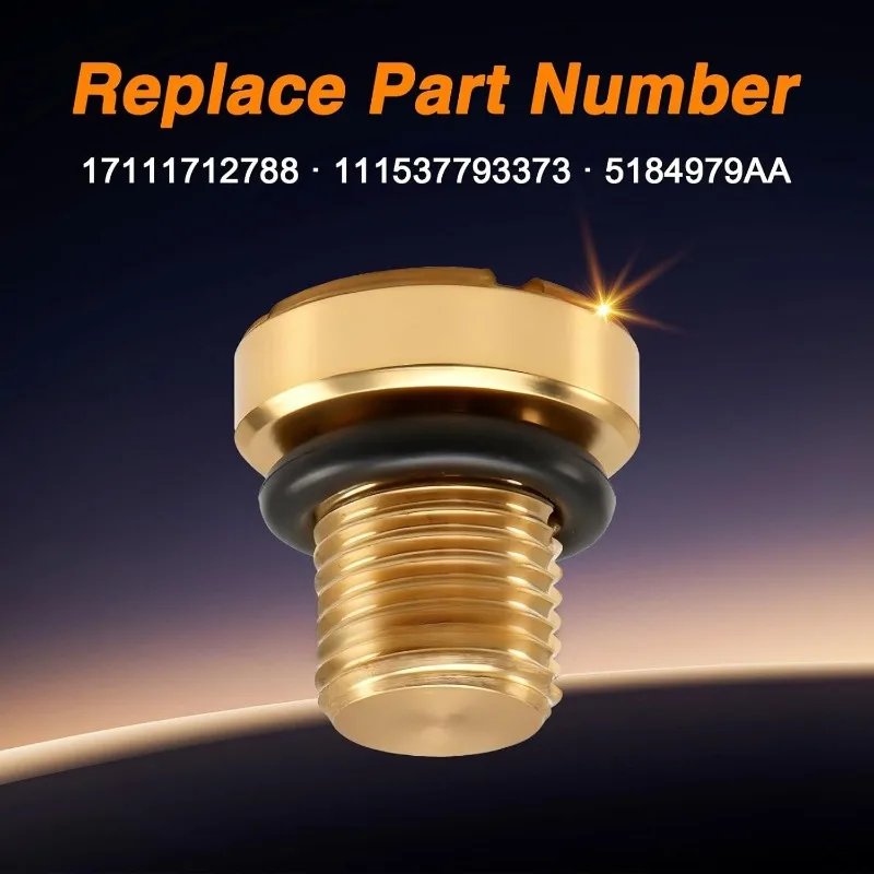 2PCS Brass Radiator Coolant Expansion Tank Bleeder Screws Coolant Air Bleeder Screws For BMW Dodge Chrysler 17111712788