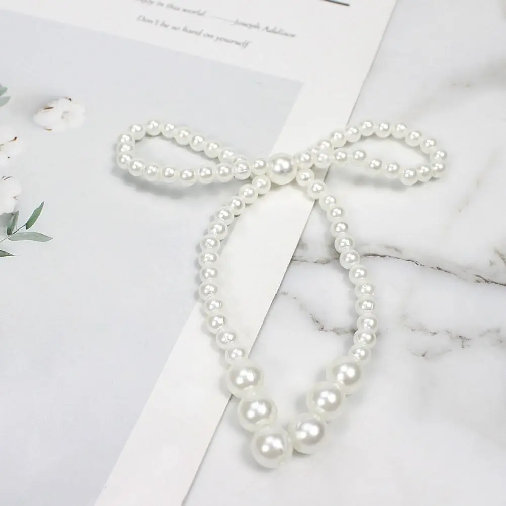 10PCS White Imitation Pearl Bow Cake Decorations Bow Dots Cupcake Toppers for Children\'s Birthday Baby Shower Cake Decorations