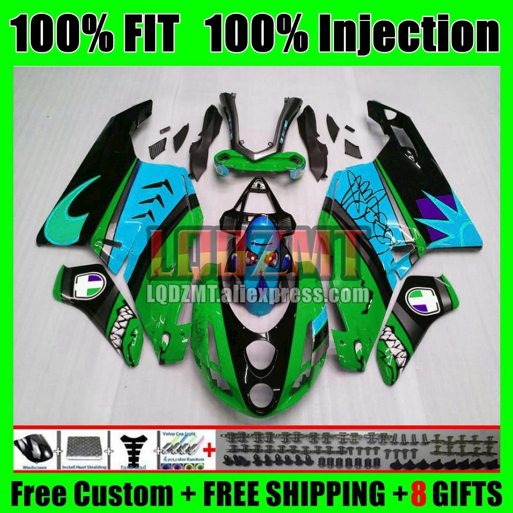 Injection Body For DUCATI 749 999 Shark green S R 749S 999S 05 Bodywork 125No.74 749-999 05 06 749R 999R 2005 2006 OEM Fairing