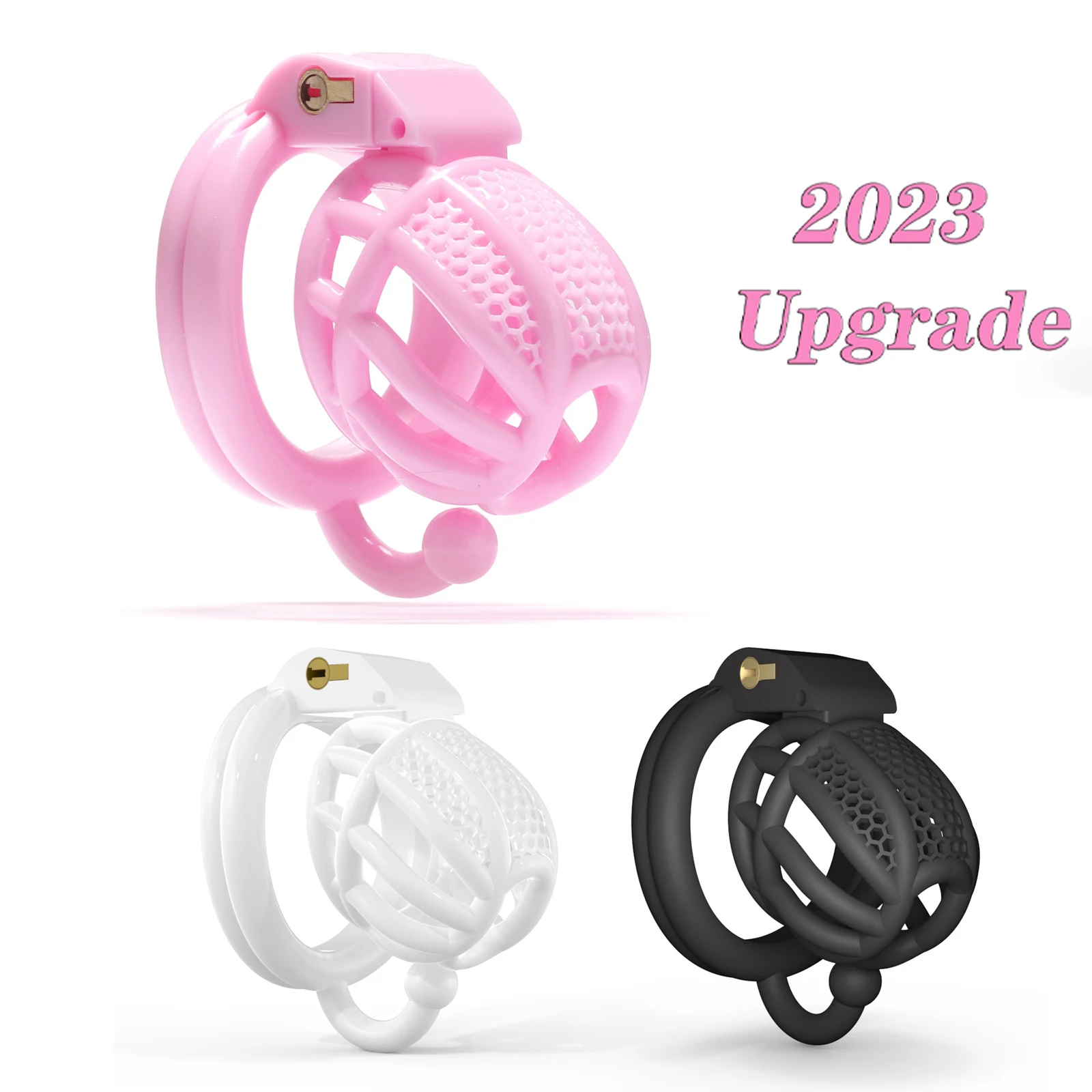 Pink Mini Male Chastity Penis Device Chrome CBT Slave Gay With Hook Ring Cuckold Lockdown Cage Restraint For Men Sex Toys  18+