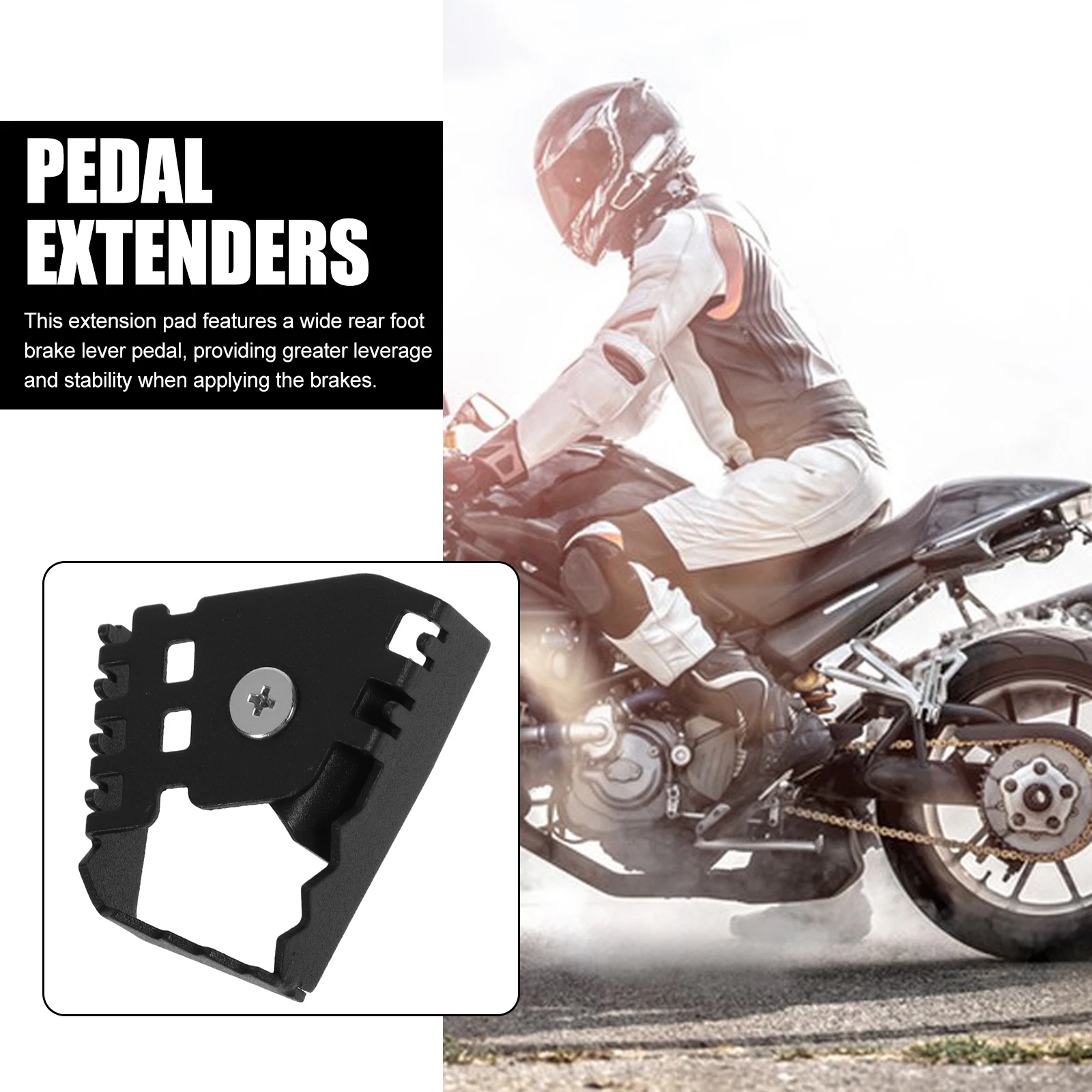 

Brake Pad Enhancement Pedal Lever Extension Wide Foot Puck Iron Motorcycle Rear Brake Lever Extension Pad for Bikes Durable